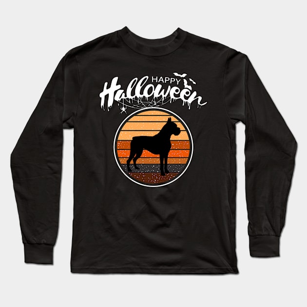 Funny Happy Halloween Beautiful Boxer Men Women Kids Gift Long Sleeve T-Shirt by mlleradrian